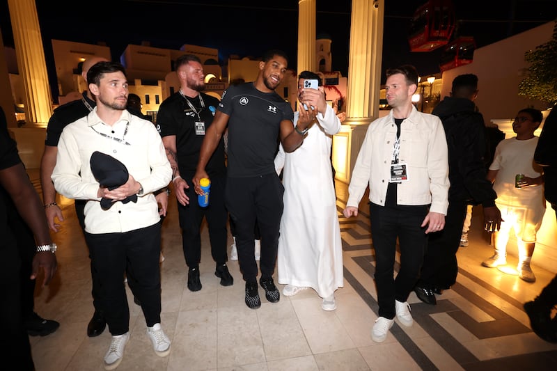Anthony Joshua in Riyadh on Monday, March 4, 2024. Getty Images