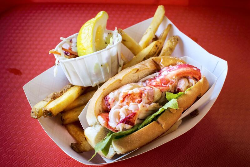 This lobster roll can be purchased at the Port of Portland. In Maine is it says that it must be 100% lobster in a lobster roll.