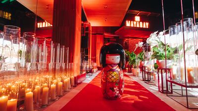 The colourful dolls at MayaBay Dubai are inspired by the centuries-old Japanese kokeshi dolls that symbolise tradition and the importance of friendship. Chris Whiteoak / The National