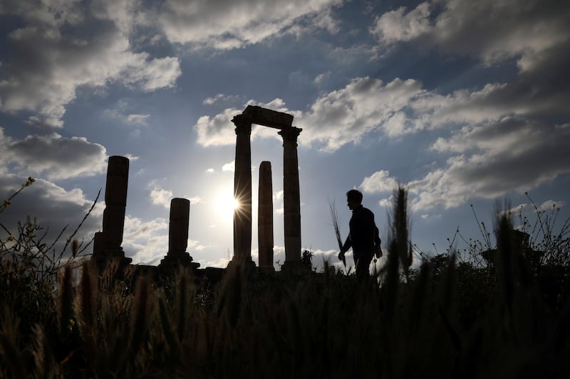 The pillars of the Roman Temple of Hercules in the Amman Citadel, an ancient Roman landmark, in Amman, Jordan. Reuters