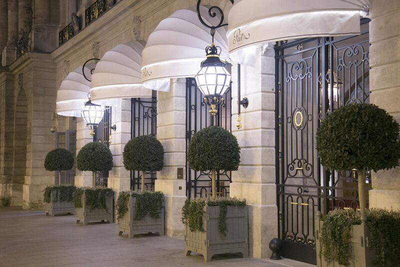 PARIS, FRANCE - JANUARY 24:  An exterior view of the Hotel Ritz during the Swarovski Celebrates 10 Seasons X Alexandre Vauthier cocktail and dinner at Hotel Ritz on January 24, 2017 in Paris, France.  (Photo by Julien M. Hekimian/Getty Images)