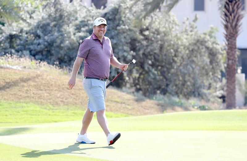 British golfer Ross McGowan playing golf at the Al Hamra Golf Club in Ras Al Khaimah.  
