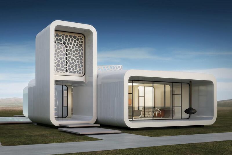 The fully usable office will serve as the temporary headquarters for staff from the emirate’s Museum of the Future, that was launched earlier this year by Sheikh Mohammed bin Rashid, Vice President and Ruler of Dubai. 3D printing for buildings have a 50 to 80 per cent decrease in labour costs while saving between 30 and 60 per cent of construction waste. Courtesy UAE Innovation Committee