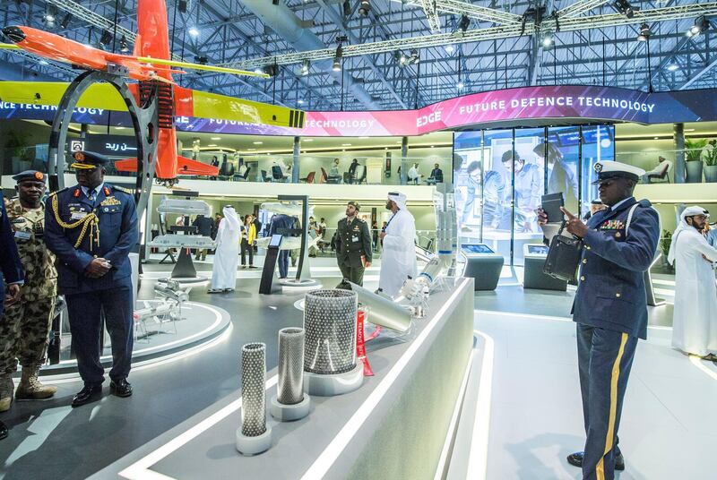Dubai, United Arab Emirates- The Edge stand at the Dubai Airshow 2019 at Maktoum Airport.  Leslie Pableo for the National for Kelsey's story
