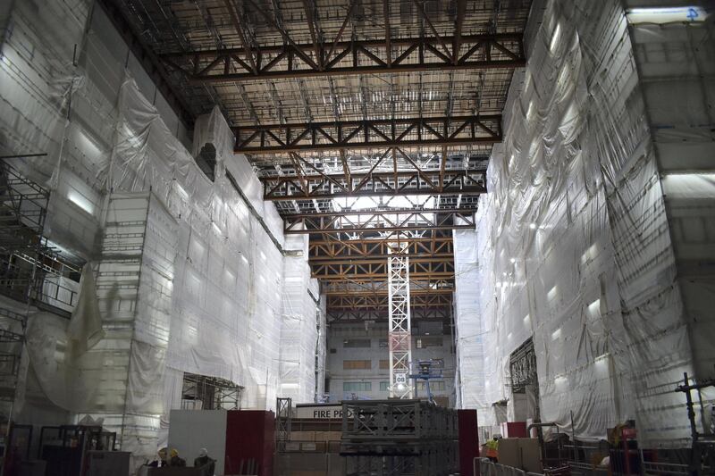 Inside Battersea Power Station, currently a construction site. Shafi Musaddique / The National