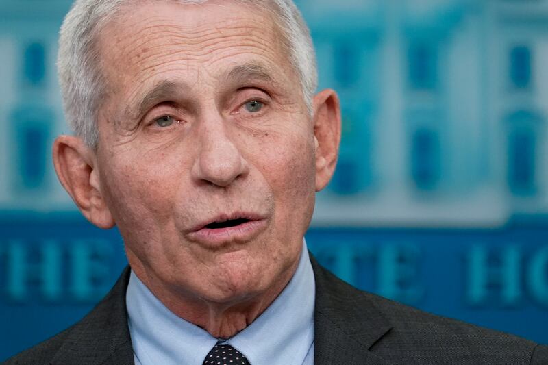 Anthony Fauci, director of the National Institute of Allergy and Infectious Diseases, speaks at the White House on November 22. AP