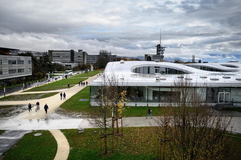 This picture taken on November 27, 2019 shows a view of the Swiss Federal Institute of Technology Lausanne (EPFL) campus in Lausanne. (Photo by FABRICE COFFRINI / AFP)
