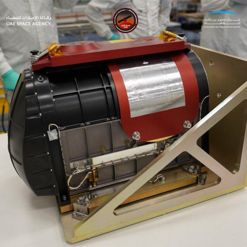 The Hope probe has three scientific instruments. This is the Emirates Mars Infrared Spectrometre, which will measure the global distribution of dust, ice clouds, water vapour and the temperature of the Martian atmosphere. All photos courtesy of MBRSC