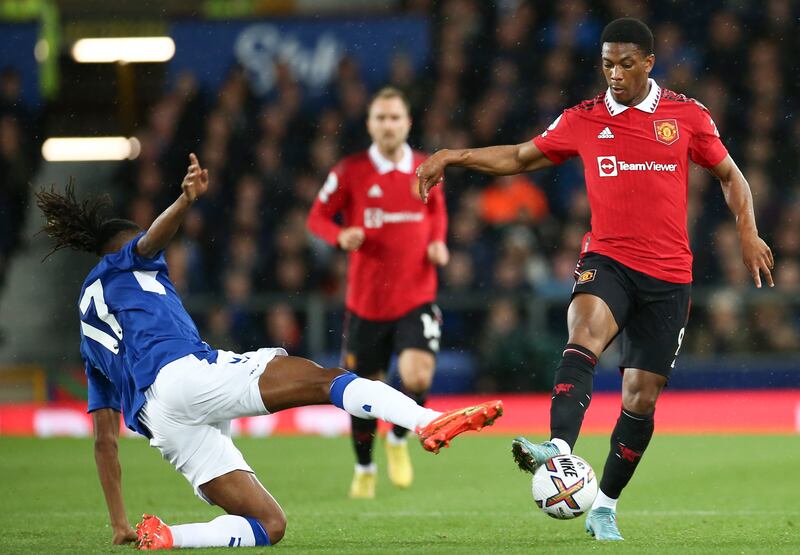 Anthony Martial – 7. Excellent in Nicosia on Thursday, he was lively in the few minutes he played at Goodison, setting up Antony for United’s equaliser. Real shame he had to go off after 27 minutes. EPA