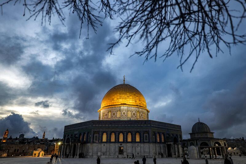 The Dome of the Rock Shrine at the Al Aqsa Mosque compound in Jerusalem. AFP