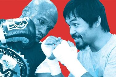 On May 2, Floyd Mayweather Jr, left, and Manny Pacquiao, right, will contest the richest fight in boxing history. Design: Kevin Jeffers