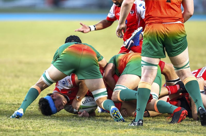 Dubai, United Arab Emirates, November 8, 2019.  
SUBJECT NAME / MATCH / COMPETITION: West Asia Premiership: Dubai Knights Eagles v Dubai Tigers, Domestic top division match.
--

Victor Besa/The National
Section:  SP
Reporter:  Paul Radley