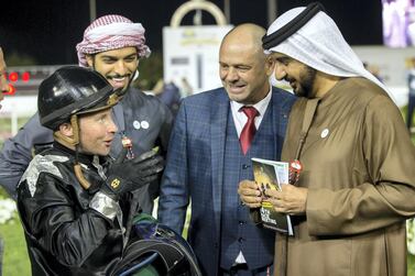 Tadhg O'Shea, left, has enjoyed much success after 18 years of racing across the Emirates. Erika Rasmussen for The National