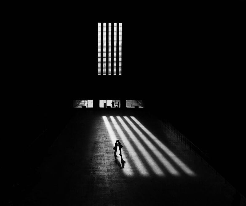 It took the photographer more than a month to capture this shot. She spent weeks inside the Tate Modern in London waiting for the right light and subject