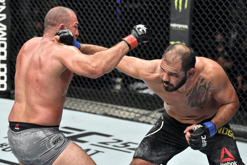 ABU DHABI, UNITED ARAB EMIRATES - JULY 26: (R-L) Antonio Rogerio Nogueira of Brazil punches Mauricio 'Shogun' Rua of Brazil in their light heavyweight fight during the UFC Fight Night event inside Flash Forum on UFC Fight Island on July 26, 2020 in Yas Island, Abu Dhabi, United Arab Emirates. (Photo by Jeff Bottari/Zuffa LLC via Getty Images) *** Local Caption *** ABU DHABI, UNITED ARAB EMIRATES - JULY 26: (R-L) Antonio Rogerio Nogueira of Brazil punches Mauricio 'Shogun' Rua of Brazil in their light heavyweight fight during the UFC Fight Night event inside Flash Forum on UFC Fight Island on July 26, 2020 in Yas Island, Abu Dhabi, United Arab Emirates. (Photo by Jeff Bottari/Zuffa LLC via Getty Images)