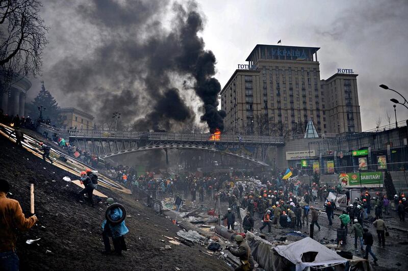 Anti-government protesters continue to clash with police. After several weeks of calm, violence has again flared between police and anti-government protesters, who are calling to oust President Viktor Yanukovich over corruption and an abandoned trade agreement with the European Union. Jeff J Mitchell / Getty Images