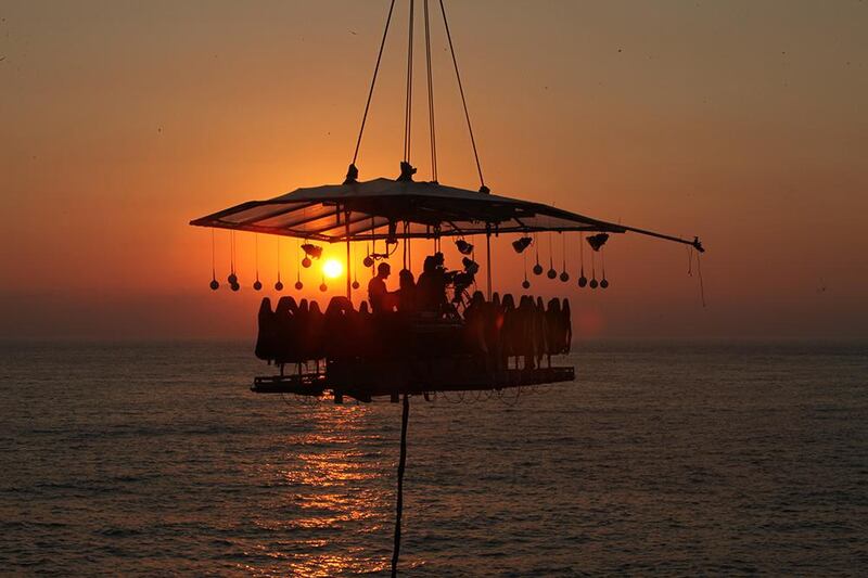 Dinner in the Sky is open for bookings from 2.40pm on weekdays and 11.50am on weekends. Courtesy Dinner in the Sky.