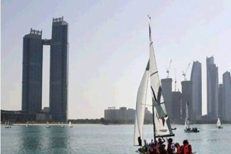 Children participate in the Abu Dhabi Junior Sailing Festival. Ravindranath K / The National