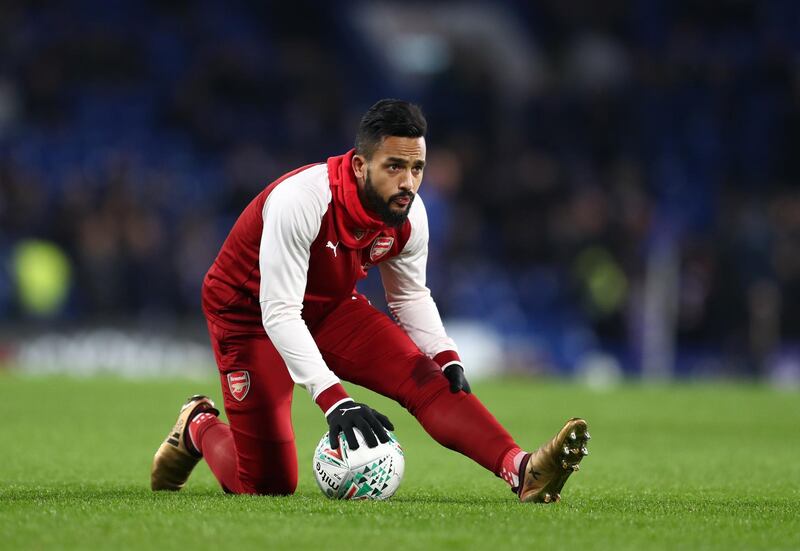 LONDON, ENGLAND - JANUARY 10: Theo Walcott of Arsenal during the Carabao Cup Semi-Final First Leg match between Chelsea and Arsenal at Stamford Bridge on January 10, 2018 in London, England. (Photo by Catherine Ivill/Getty Images)