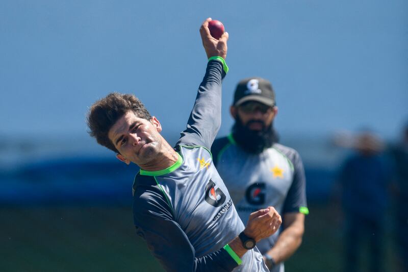 Left-arm quick Shaheen Afridi trains in Jamaica ahead of the first Test.