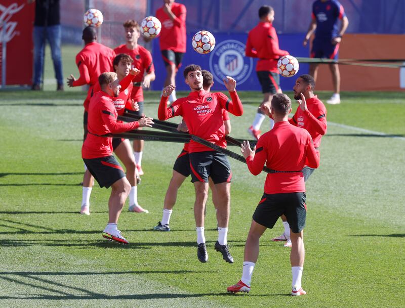 Atletico Madrid players at training. EPA