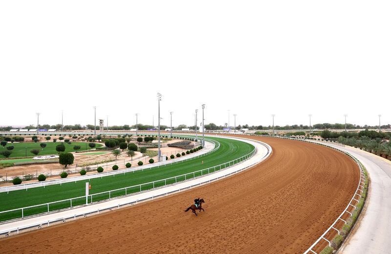 A view of morning track work ahead of the Saudi Cup 2021 at King Abdulaziz Racecourse. Getty Images