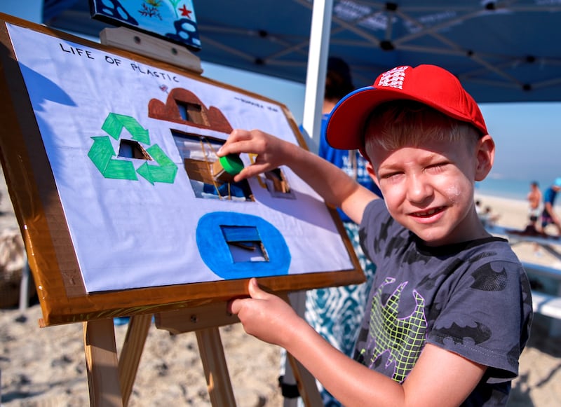 Nicholas Casey, 6, at the educational games area 