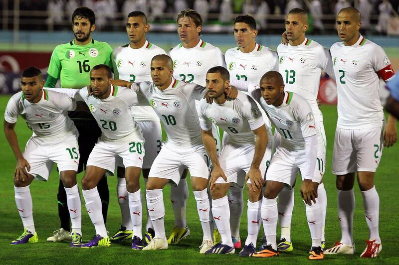 Algeria team photo taken during World Cup qualifying on November 19, 2013. Mohamed Messara / EPA
