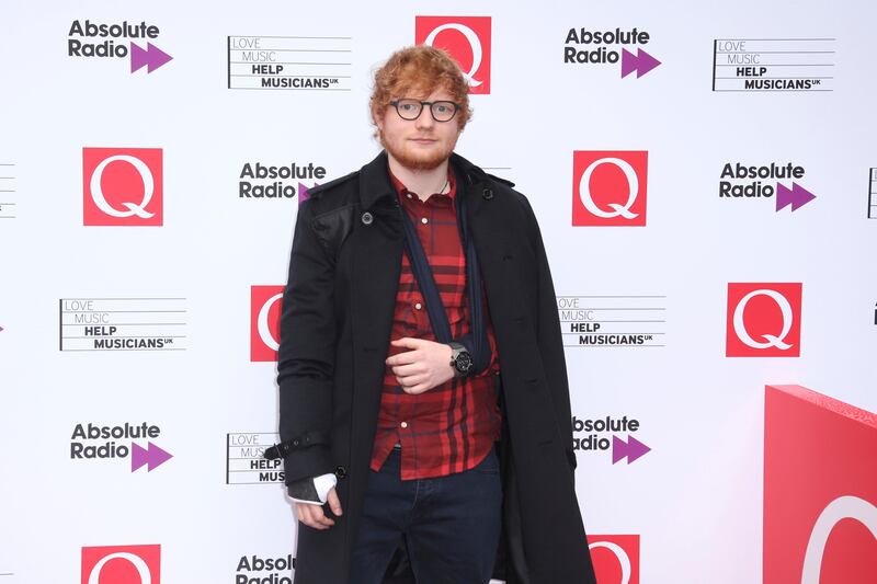 Singer Ed Sheeran poses for photographers upon arrival at the Q Awards in London, Wednesday, Oct. 18, 2017. (Photo by Joel Ryan/Invision/AP)