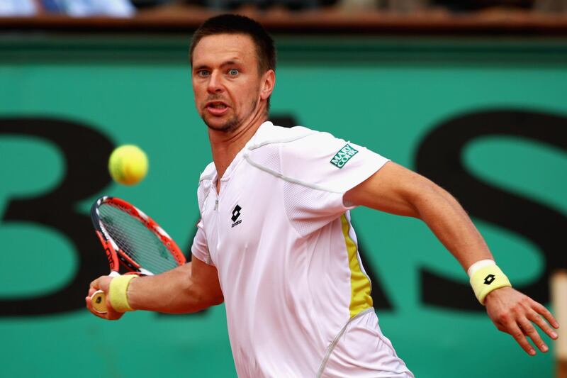 PARIS - MAY 31:  Robin Soderling of Sweden hits a forehand during the Men's Singles Fourth Round match against Rafael Nadal of Spain on day eight of the French Open at Roland Garros on May 31, 2009 in Paris, France.  (Photo by Clive Brunskill/Getty Images)