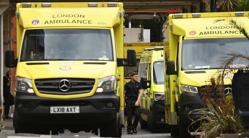 Ambulances being left to queue outside hospitals is one of the top issues to address, says the UK's new health secretary Therese Coffey. EPA