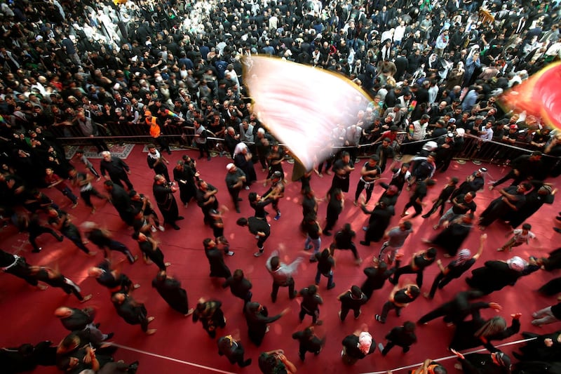 Shi'ite Muslim pilgrims beat their chests as they commemorate the Arbaeen in Kerbala, Iraq. Reuters