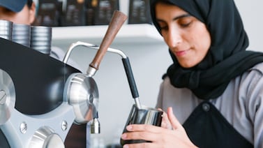 Emirati barista Nooran Albannay opened Coffee Architecture at Mamsha Al Saadiyat in honour of her grandmother's gahwa. Photo: Nooran Albannay