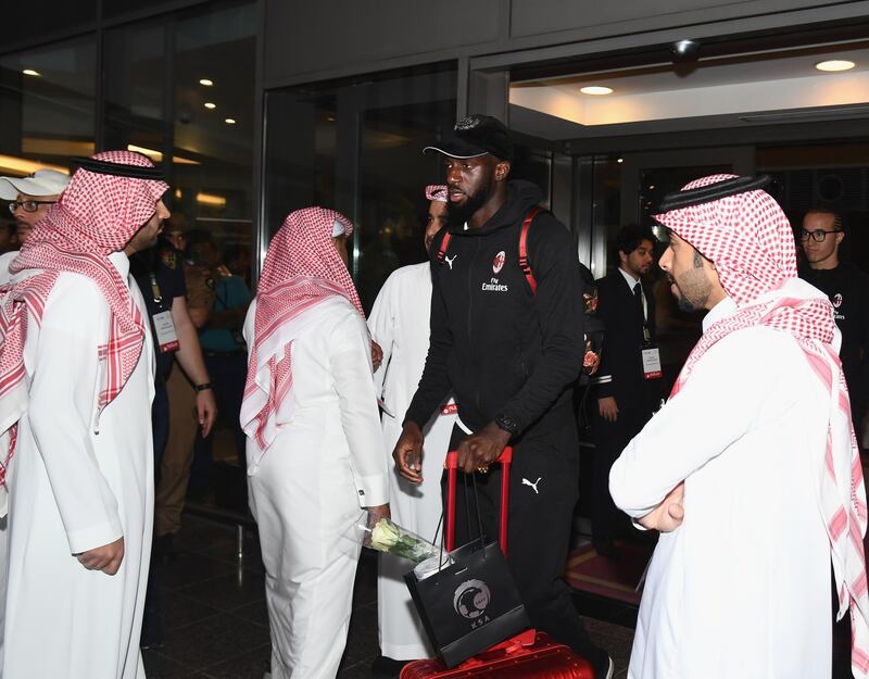 Tiémoué Bakayoko of AC Milan arrives. Getty Images