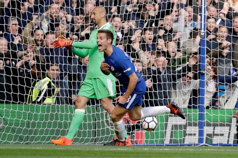 Left-back:  Cesar Azpilicueta (Chelsea) – Was moved to the left and got the all-important third goal as Chelsea came from behind to beat Watford 4-2. Matt Dunham / AP Photo