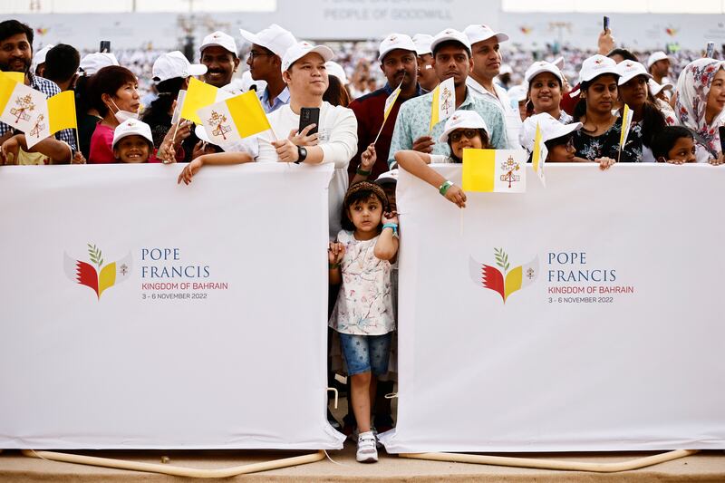 The faithful started out their journey in the early hours of the morning to be in place about two hours before the 8.30am start time. Yara Nardi / Reuters