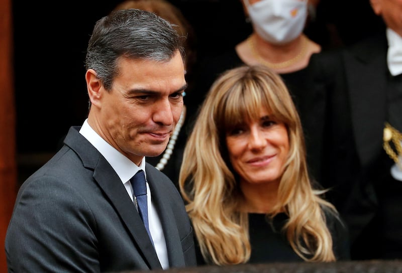 Spanish Prime Minister Pedro Sanchez and his wife, Begona Gomez. Reuters