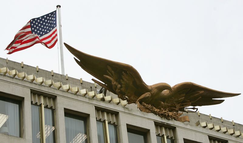 The US flag flying over the embassy in 2004. Getty Images