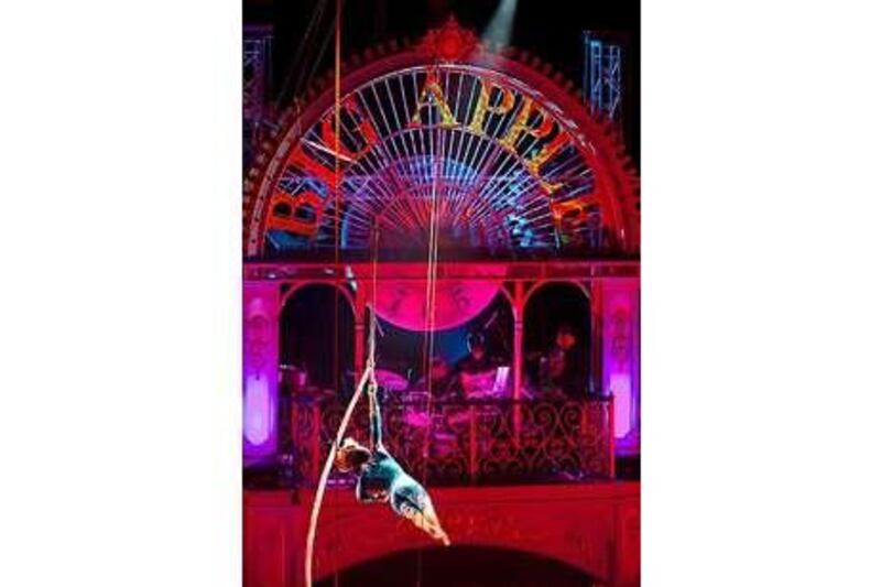 The opening of the Big Apple Circus featured gravity-defying acrobatics.