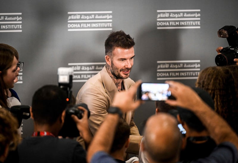 David Beckham has been in Doha for a special screening of his new series called Save our Squad. AFP
