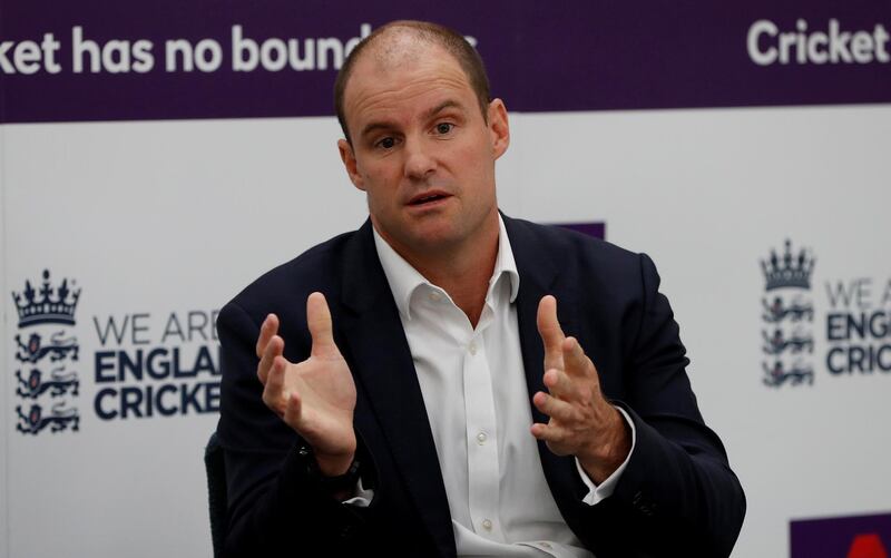 FILE PHOTO: Cricket - England Test squad announcement for the tour of Australia - Kia Oval, London, Britain - September 27, 2017   ECB Director of Cricket Andrew Strauss speaks to the media during the announcement   Action Images via Reuters/Paul Childs/File Photo