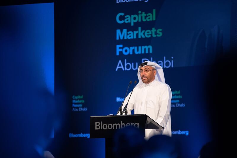 Ahmed Ali Al Sayegh, Minister of State and Executive Chairman of ADGM at Bloomberg Capital Markets Forum in Abu Dhabi.