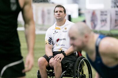 Mike Ballard pictured at a rugby training session in 2016. Reem Mohammed / The National