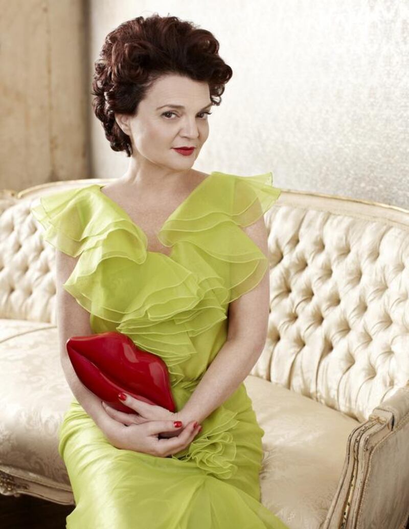 Lulu Guinness (with her iconic lip clutch.) Courtesy Lulu Guinness 