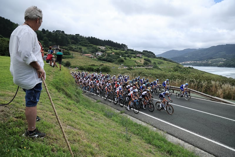 Riders in action during Stage 1. EPA