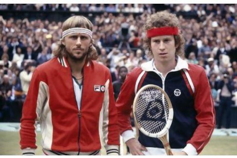John McEnroe, right, and Bjorn Borg, only played each 14 times, with seven wins a piece.