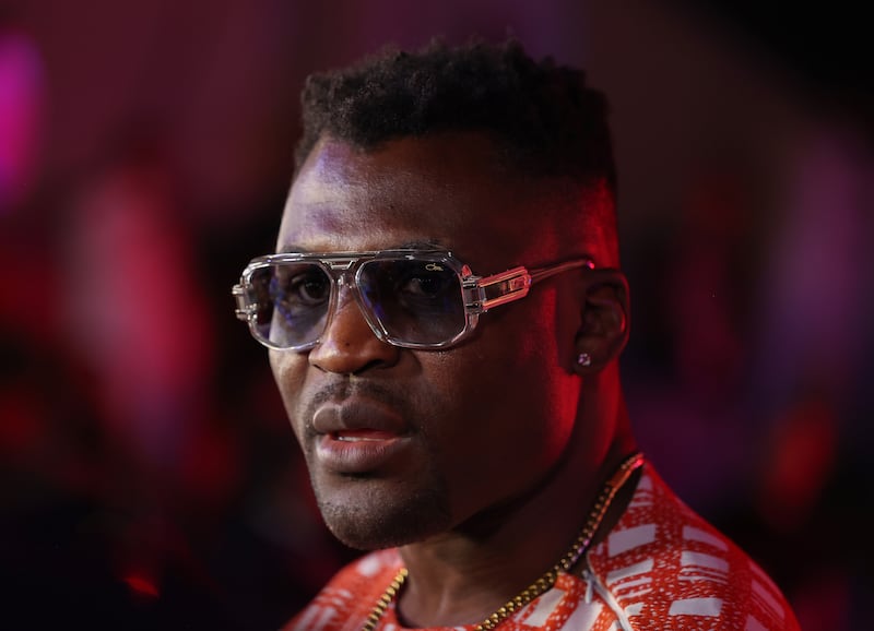 Francis Ngannou ahead of the clash with Anthony Joshua which takes place in Riyadh on Friday. Getty Images