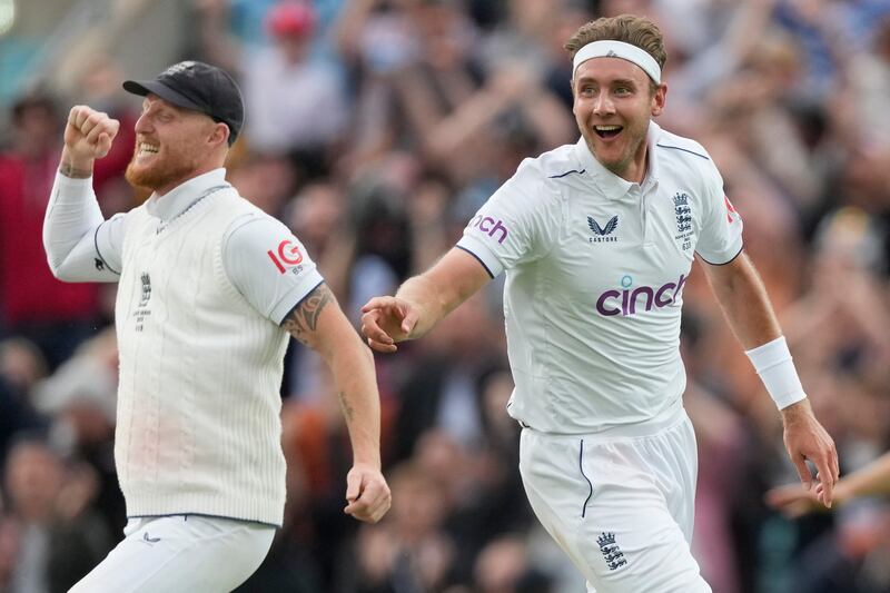 Stuart Broad took the last two Australian wickets in his final Test match at The Oval as England squared the Ashes series 2-2. AP