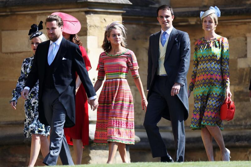 Cressida Bonas arrives at the wedding of Prince Harry to Meghan Markle at St George's Chapel, Windsor Castle in Windsor. Chris Jackson / Reuters