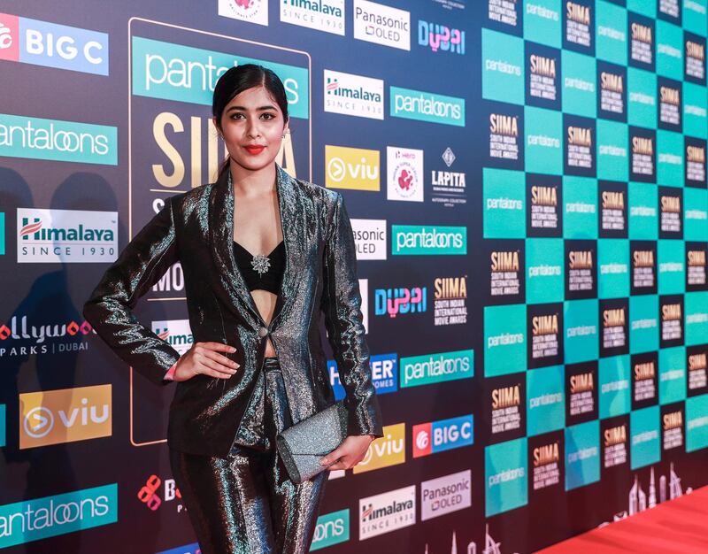Dubai, United Arab Emirates, September 14, 2018.  SIIMA Day 1 Red Carpet.--  Nikita SharmaVictor Besa/The NationalSection:  ACReporter:  Felicity Campbell